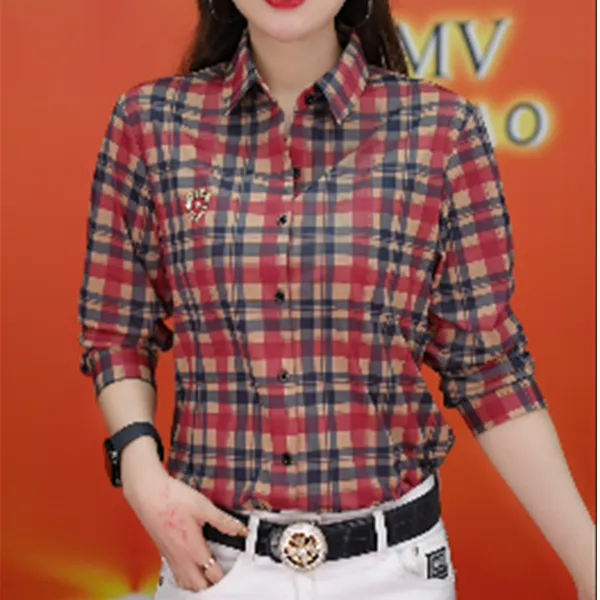 【双蝉男装】百搭格子衬衣长袖男士修身型衬衫短款尖领秋季