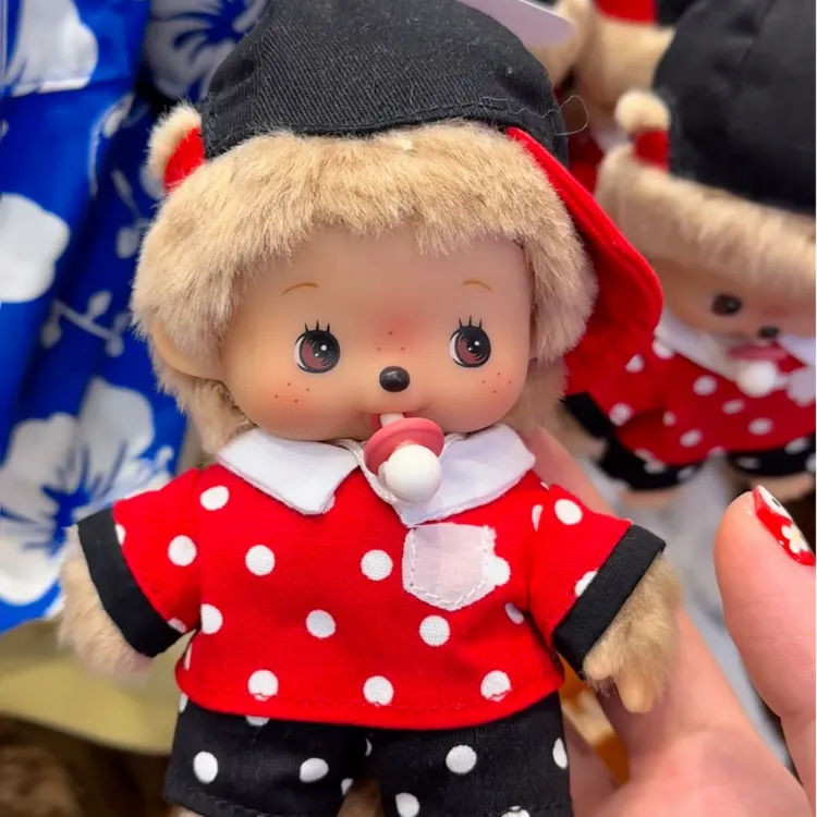 【东京限定】Monchhichi 鸭舌帽小男孩 蒙奇奇钥匙扣玩偶