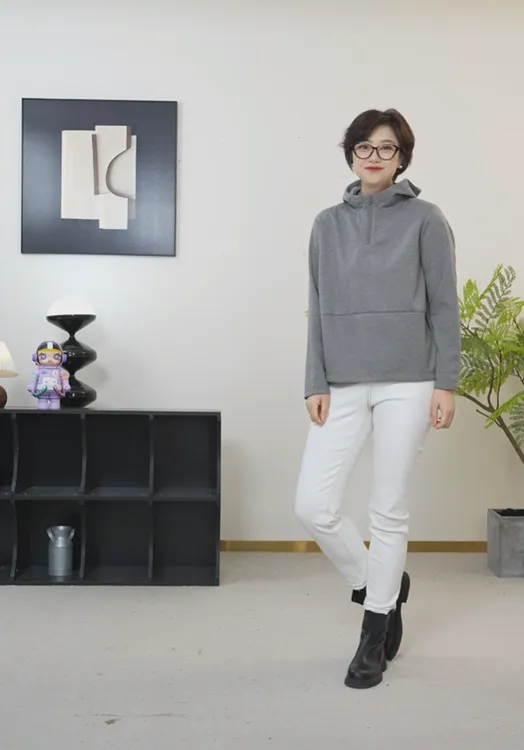 【U.M】笙歌连帽半拉链廓形藏肉卫衣外套