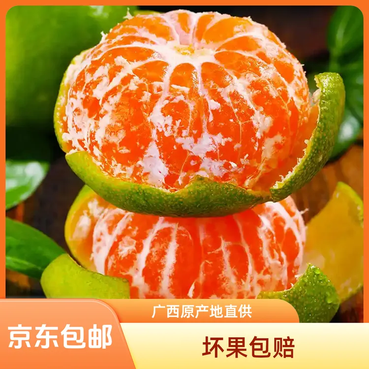 广西桂林青皮蜜桔现摘无籽新鲜应季水果《京东包邮到家》