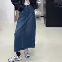 【ZMMY严选私服】早秋新款韩版显瘦设计感后开叉牛仔半身裙5090908