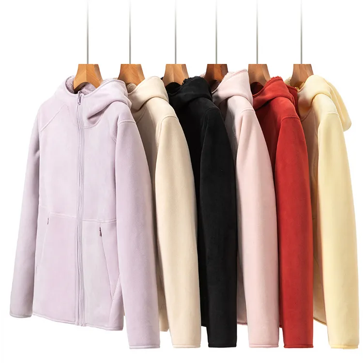 秋冬季户外休闲时尚百搭保暖双面穿连帽海狮绒抓绒衣加绒99081