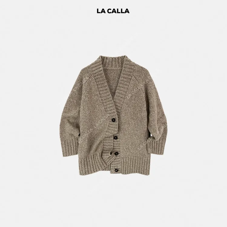 LA CALLA V领廓形针织大外套YY-WX6638