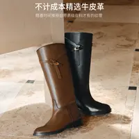 【达人】73hours女鞋浸透日光新款复古美拉德骑士靴显瘦长筒靴