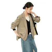 对白法式高级感廓形西装外套女小个子气质休闲小西服DYZB-EDX032