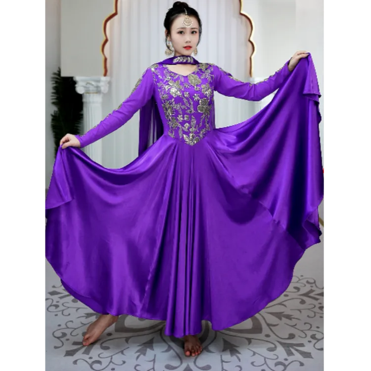 依曼老师 新疆舞服装异域广场舞连衣裙女装洋气跳舞连衣裙A2660