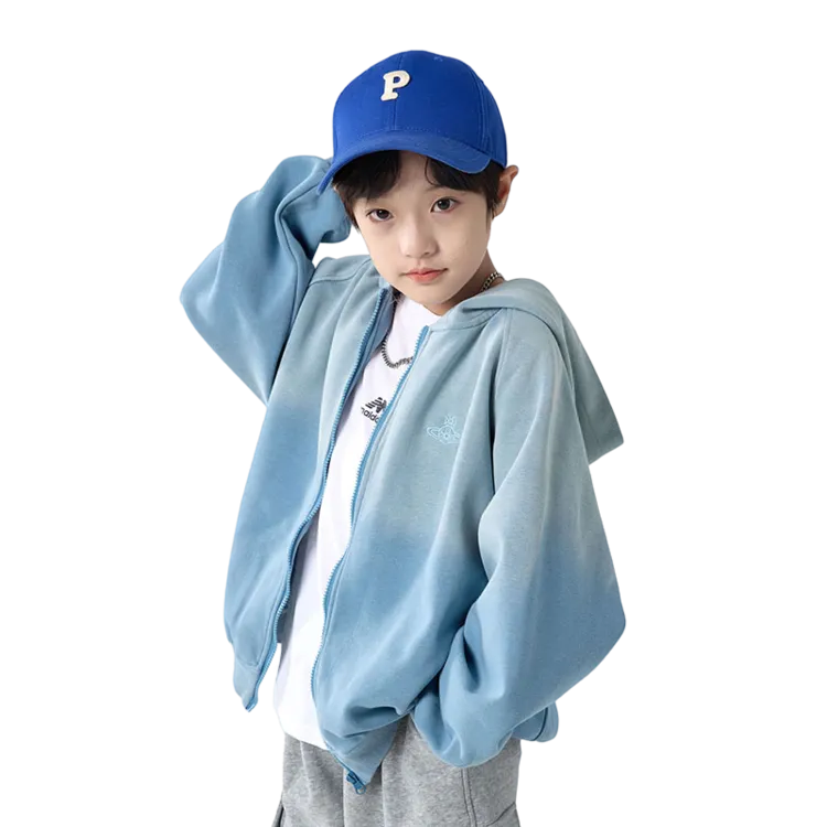 男童春装外套2025年新款儿童装男孩连帽卫衣中大童童装洋气酷帅潮