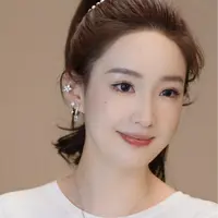 铜合金耳饰   镀K金 雪花冰晶耳环HTBL0235 HTKX0033