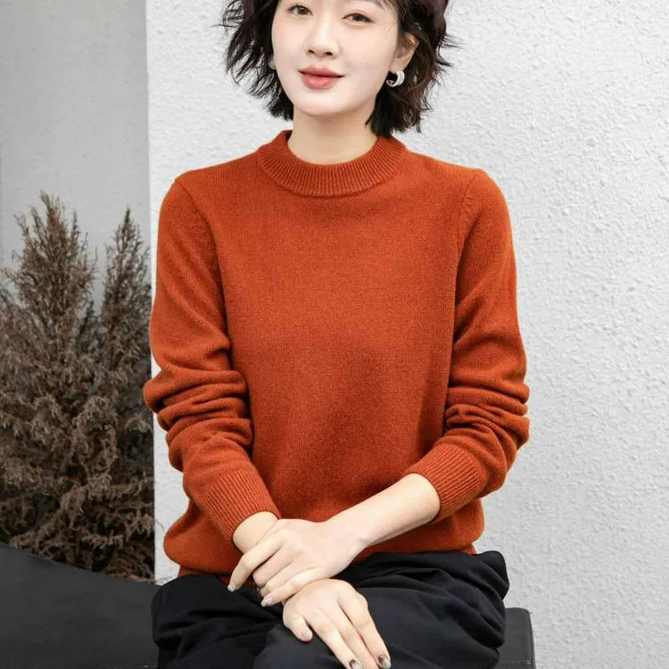 韩衣奇迹潮牌时尚半高领衫打底衫纯色半高领加厚款保暖针织羊绒衫