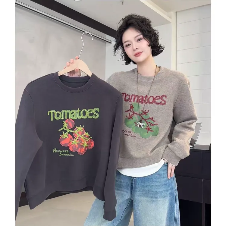 欧尼私服【小番茄卫衣】2025秋冬新款百搭加厚宽松上衣 2511C8508