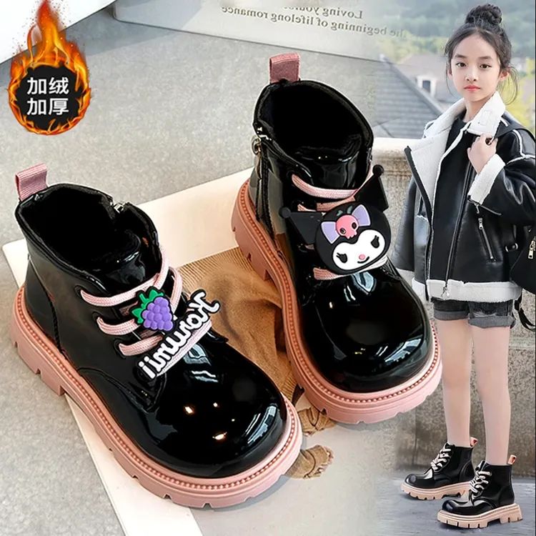 女童马丁靴时尚儿童皮靴2025秋冬季新款卡通软底短靴女孩加绒棉靴