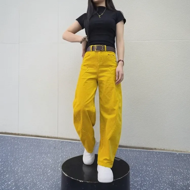 阔腿裤弯刀裤长裤秋季高腰休闲裤潮流时尚女装显瘦百搭遮肉女裤