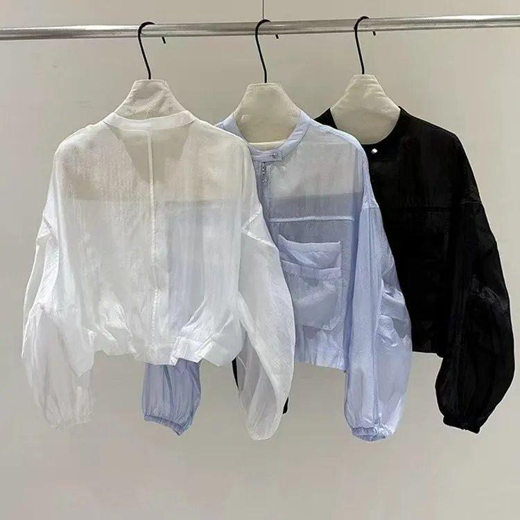 宽松型女短款防晒服单排扣斗篷款2025年春季550108