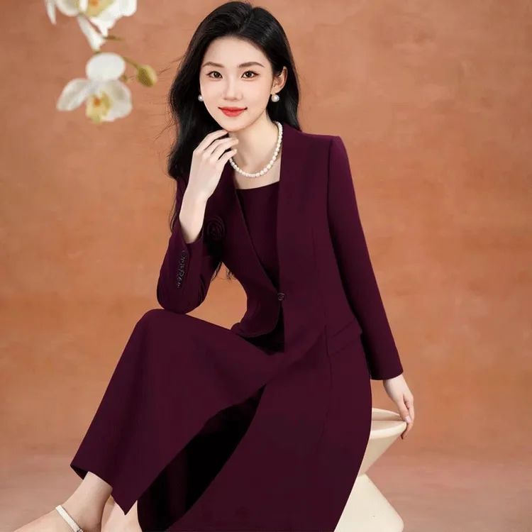 十一喜婆婆婚宴装2025新款妈妈结婚礼服轻奢高级感套装连衣裙女秋