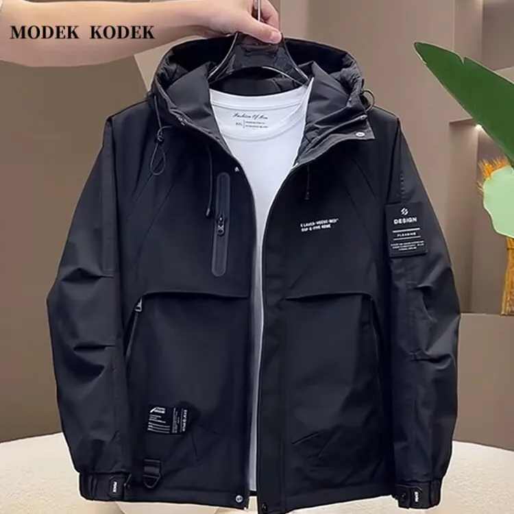MODEK KODEK高级感潮牌男宽松韩版夹克秋冬新款时尚连帽休闲外套