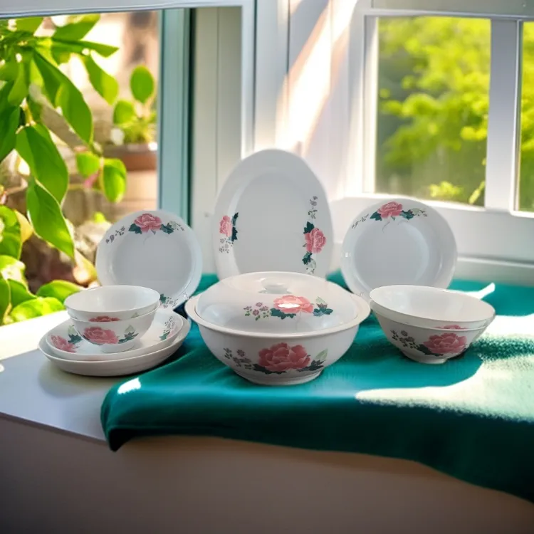 手绘釉下彩餐具醴陵高温陶瓷芙蓉花汤碗饭碗汤钵家用碗碟中式简约