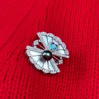 【大溪地胸针】大溪地黑珍珠胸针 8-9mm（多样性发一）X990