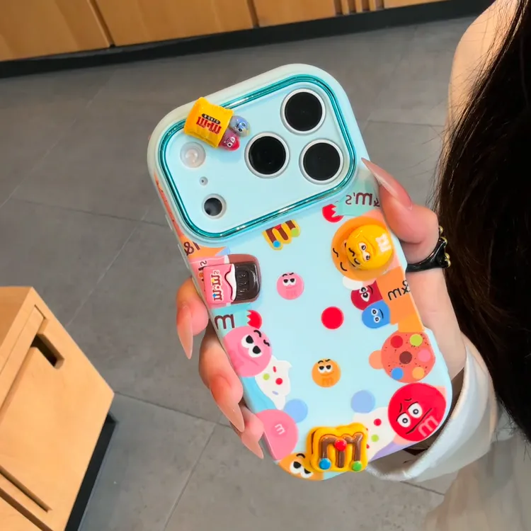 欧克里里立体M豆合集四件套适用苹果17/16手机壳华为vivoppo小米