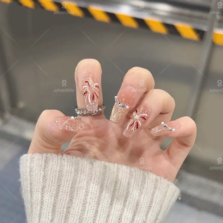 JohonGirls'/琴岛小嫚【浪漫绽放】轻奢猫眼烟花设计手工穿戴甲显白