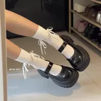8276高跟浅口胶粘魔术贴平跟法式单鞋女鞋乐福鞋皮鞋圆头