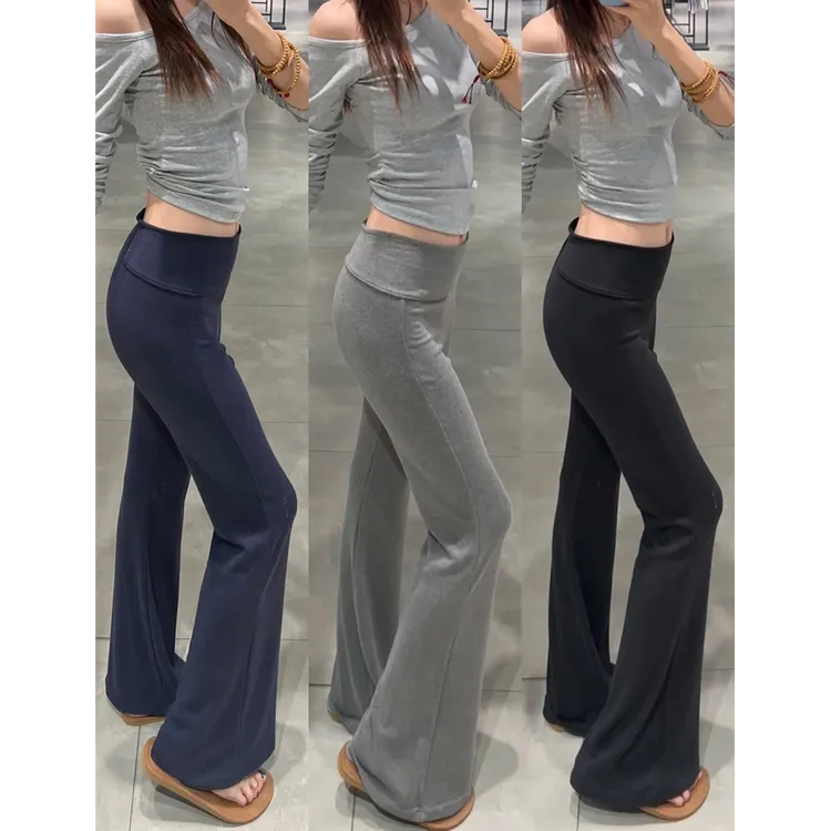 微喇裤女春秋薄款小个子美式辣妹垂感显瘦运动瑜伽喇叭卫裤喇叭裤