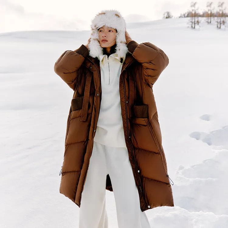 艾莱依宋佳同款冬季新款O版廓形长款户外简约保暖外套1001