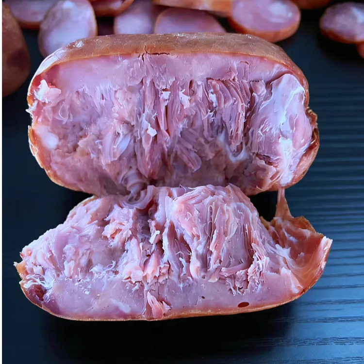 正宗甘凤斋青岛老火腿(肉墩墩)黑猪肉果木炉熏烤山东青岛老火腿