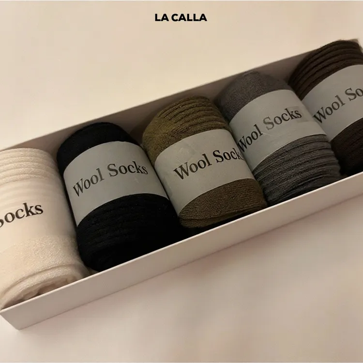 LA CALLA【袜子】舒适保暖抗起球绵羊毛袜子WZ001