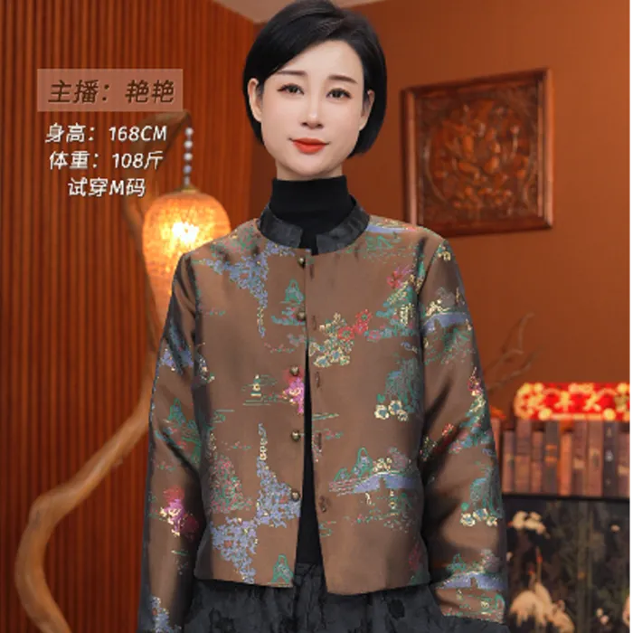 2509金陵城下【惜艳专属】新中式国风提花外套女春秋时尚休闲上衣