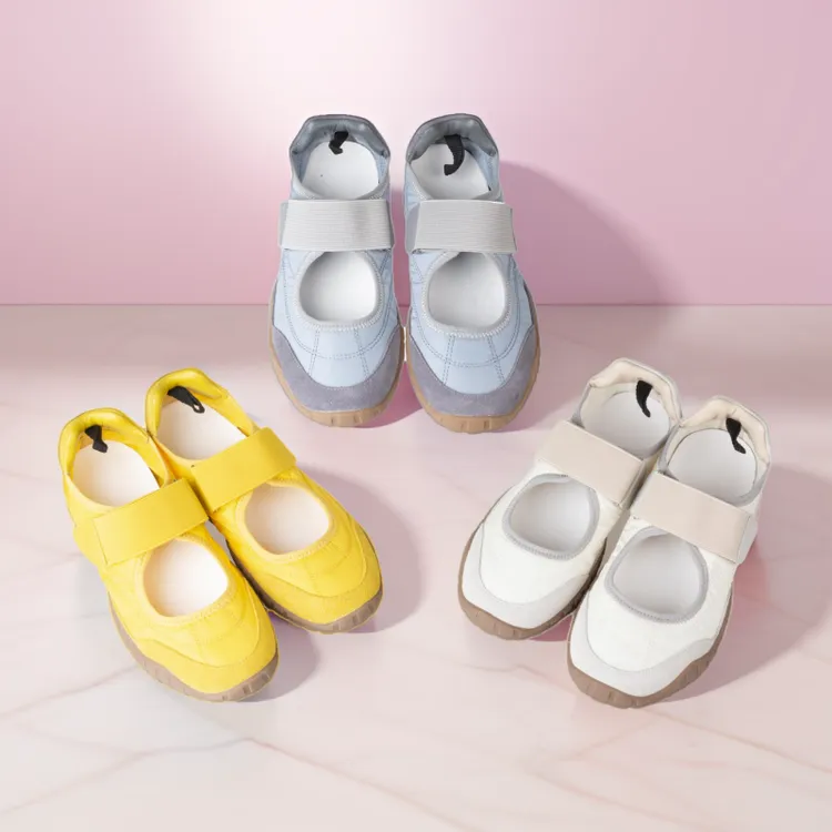 夏季内增高魔术贴浅口时尚休闲鞋透气鞋子舒适平底玛丽珍女鞋