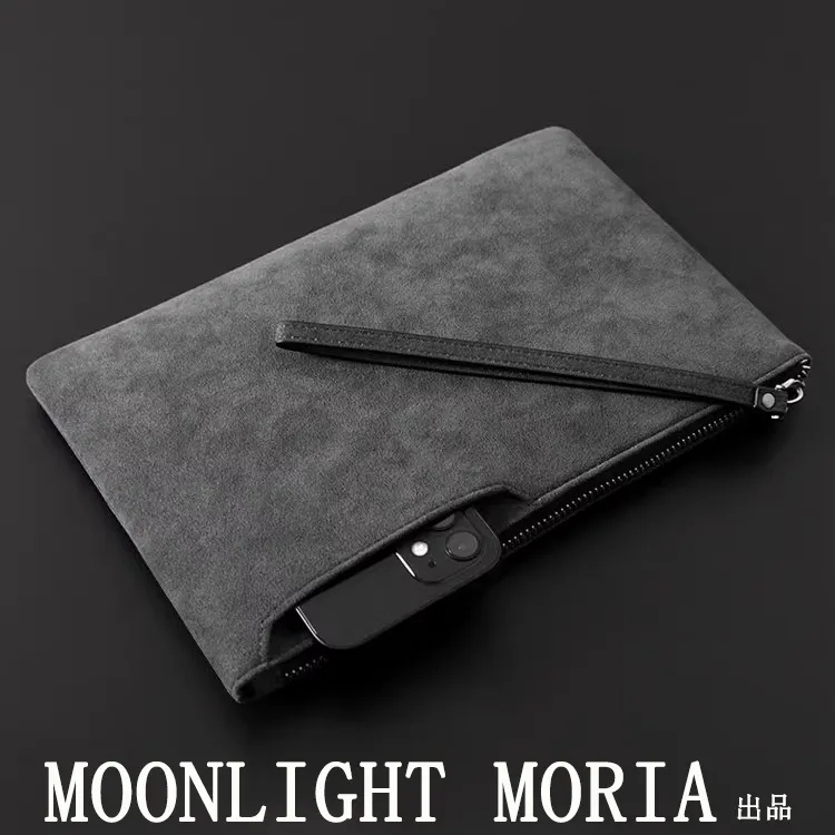 植鞣复古手机包2026新款手包男士手拿包商务信封包时尚手拎包休闲