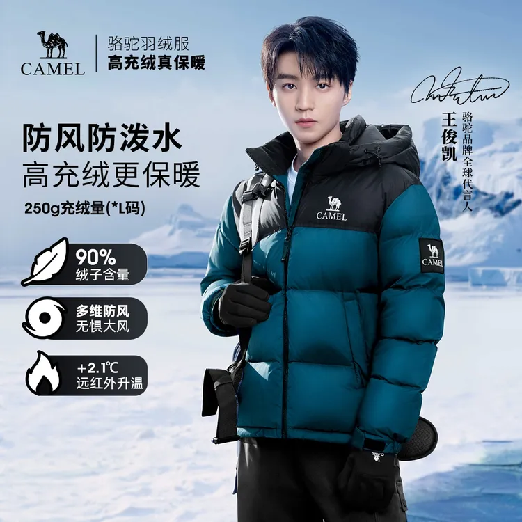 【王俊凯同款】骆驼1996羽绒服秋冬新款90绒男女加厚保暖流光风外套