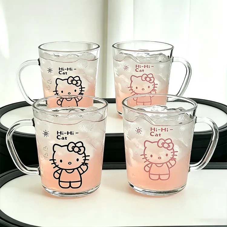ins加厚玻璃杯玻璃杯咖啡杯吸管牛奶家用咖啡杯玻璃杯子情侣水杯商品图