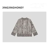 静静哈尼【炫彩毛衣】粗针花色宽松落肩慵懒风针织衫毛衣M82511