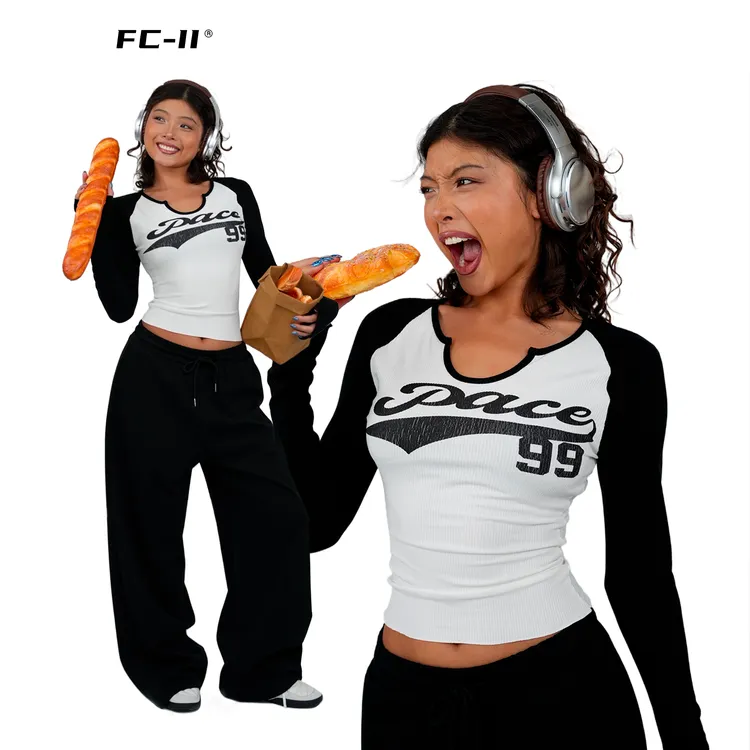 【Fcii】撞色印花长袖显瘦H4S2142修身