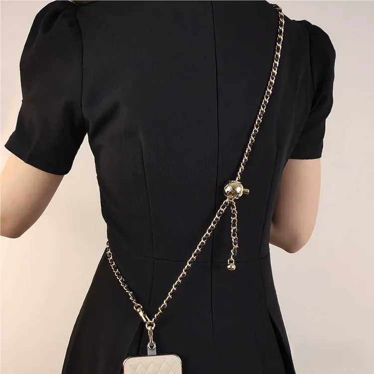 潮牌长款手机挂绳斜挎款可调节小香风皮卡链挂件出行便携防丢女款