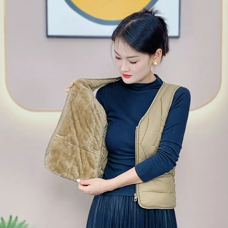 春秋女款棉马甲内穿背心坎肩秋冬季短款时尚修身显瘦贴身保暖马夹