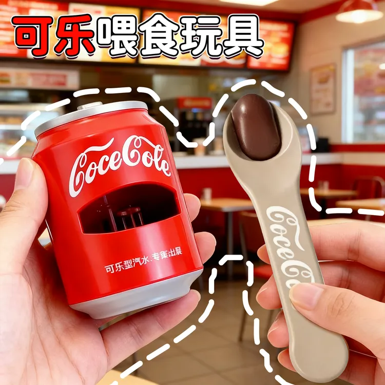 可乐喂食玩具仿真儿童布丁喂食过家家男女孩礼物薯条可乐汉堡鸡腿