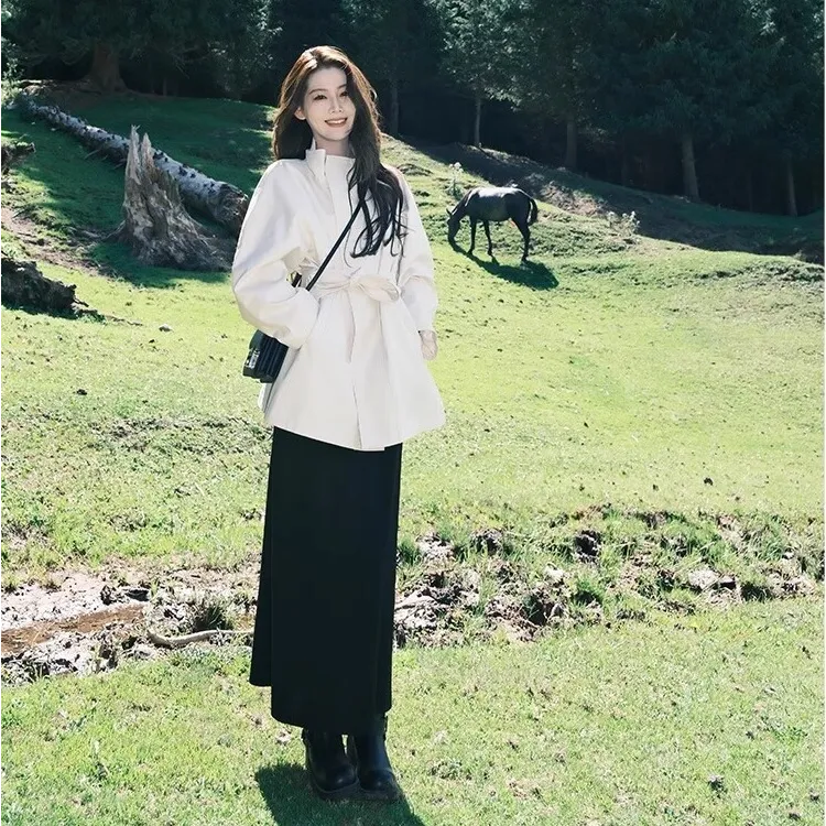 高个子网红洋气炸街女装短款风衣收腰外套女新款韩版春秋大码上衣