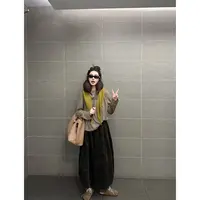 极简百搭印花T恤舒适亲肤上衣+ 慵懒感灯芯绒阔腿八分裤女 9500#