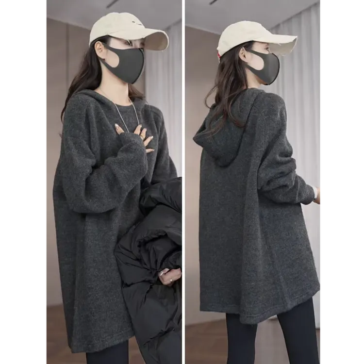 硕哥连帽套头毛衣大版型休闲宽松休闲上衣 23913