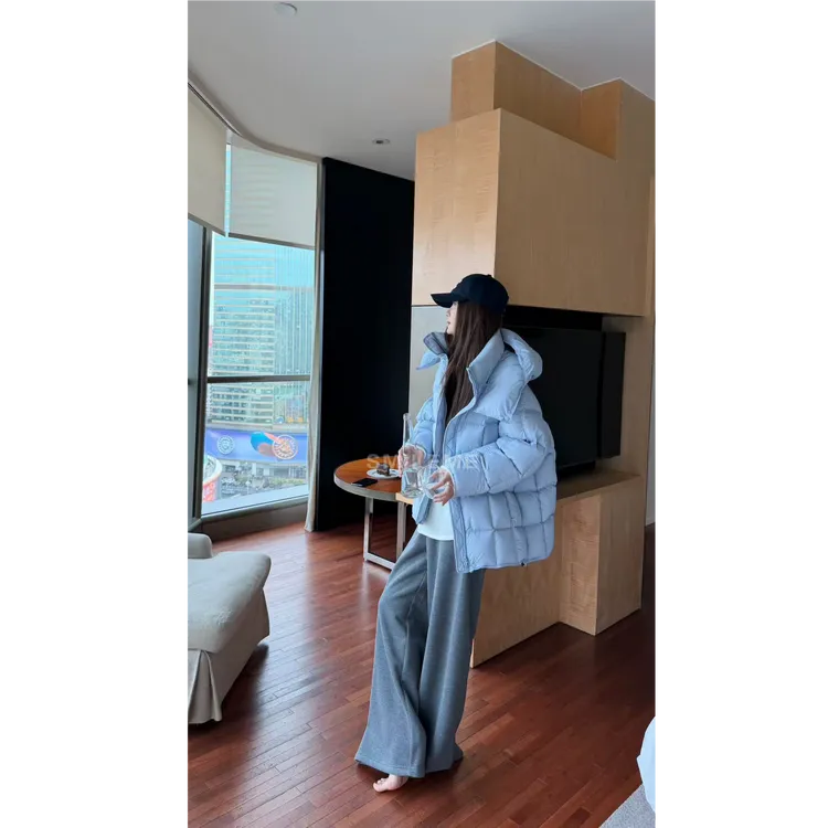 SMILEME【豆腐块】冬季款95白鸭绒保暖方块连帽羽绒服MA05725411