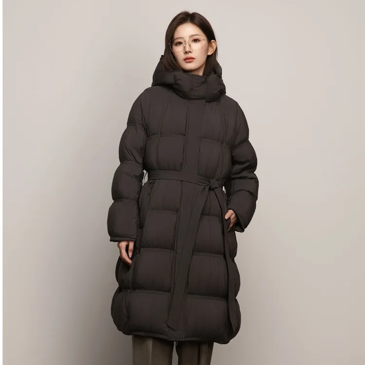 女长款女款立领连帽A字版显瘦新款韩版鹅绒服休闲时尚冬季外套