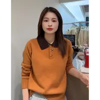 萱萱楚【翻领毛衫】新款百搭常规安迪绒毛针织衫5103875 110603