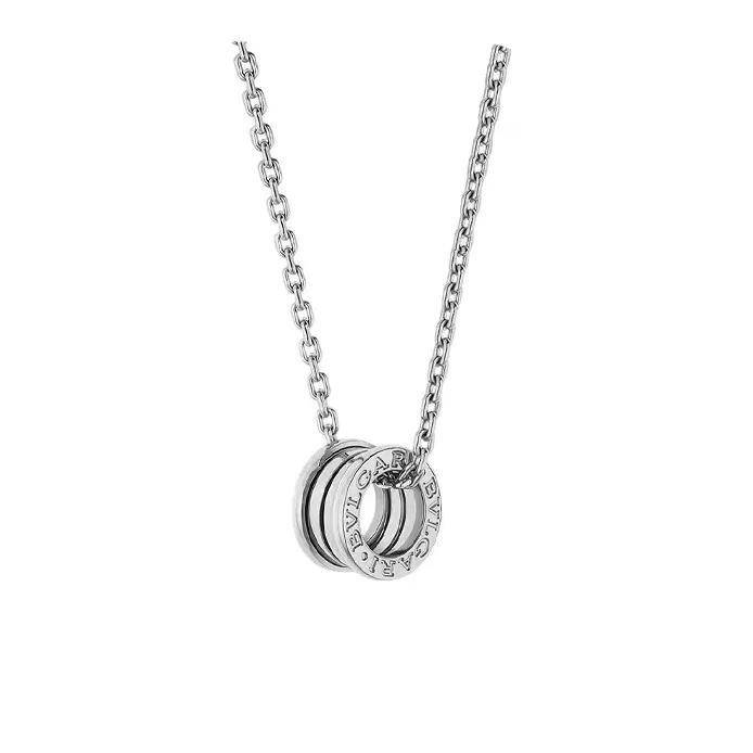 99新 BVLGARI/宝格丽 18k 白金弹簧项链加粗加长 60cm 项链