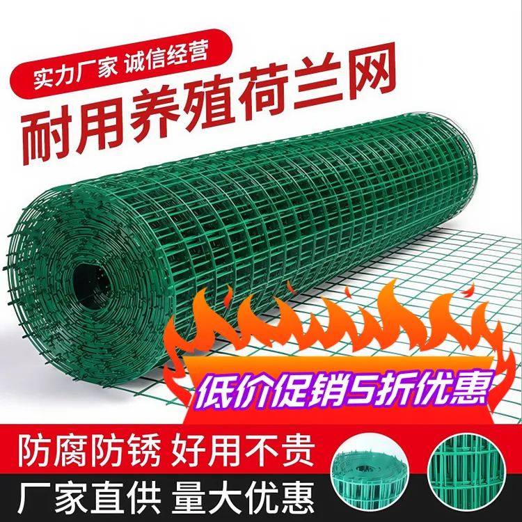 铁丝网围栏养鸡硬塑钢丝网荷兰网养殖防护网果园隔离栅栏爬藤网
