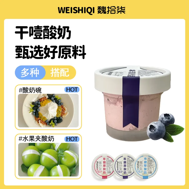 魏拾柒希腊厚酸奶网红干噎酸奶碗有塑料勺子