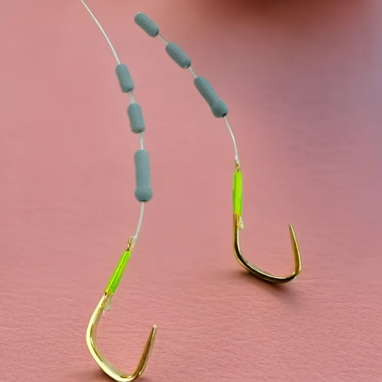 无结鲢鳙加太空豆，拖钓子线双钩，20付私人订制鱼钩钓鱼无结子线