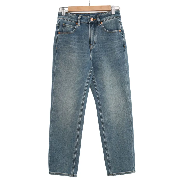 【AS完美弹】25新经典百搭加绒高弹棉直筒浅蓝牛仔裤AS25DNZK05591