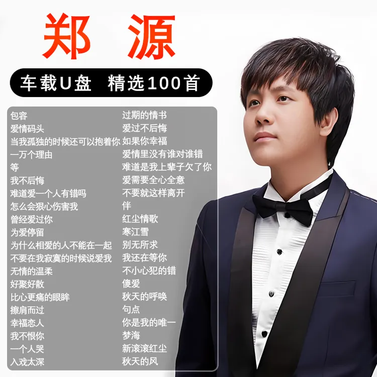 郑源歌曲u盘专辑网络经典伤感情歌流行车载无损高音质音乐mp3优盘